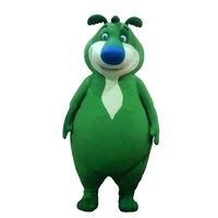 green bear mascot costume cartoon fancy dress custom cosplay party game theme mascotte carnival advertising parade