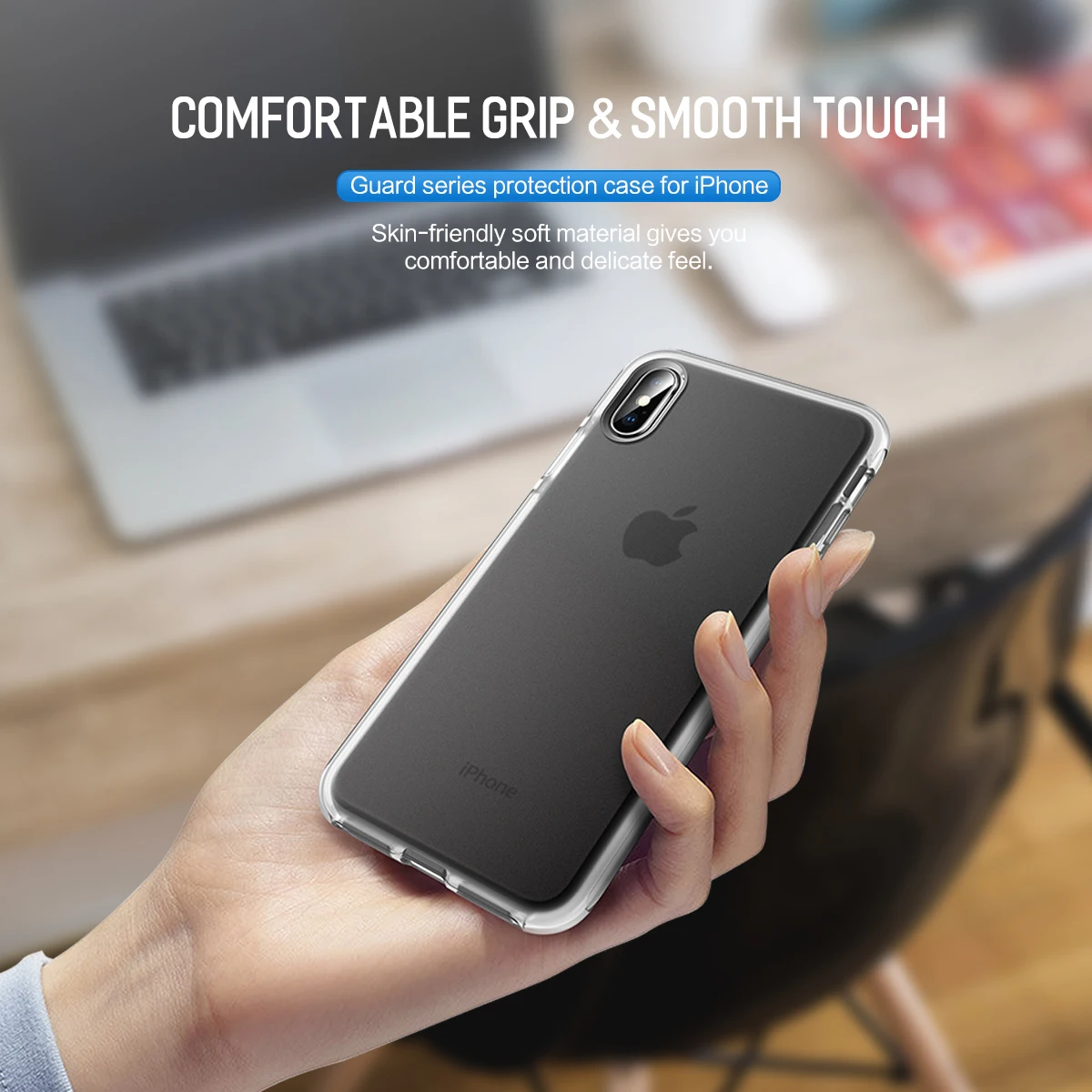 ROCK Luxury Ultrathin Back Case for iPhone X Xs Soft Edge Cover Soft TPU Shockproof Matte Protection Case for iPhone X Xs Capa cell phone belt pouch