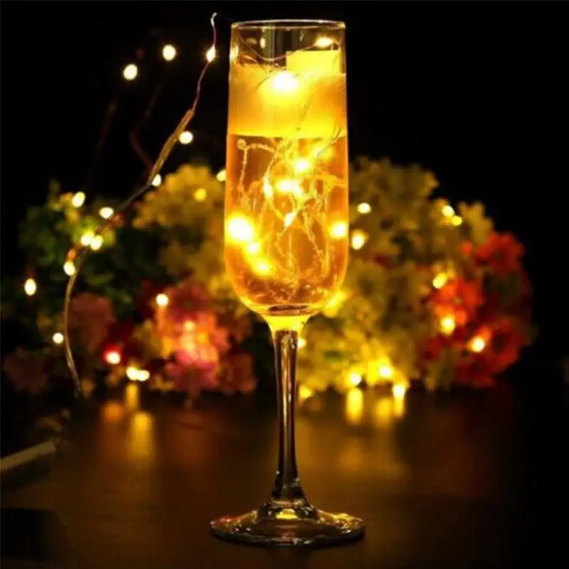 Фото Copper Wire 10 LED Copper Wire String Fairy String Super Bright Romantic Festival Outdoor Landscape Lamp Garden Battery №5