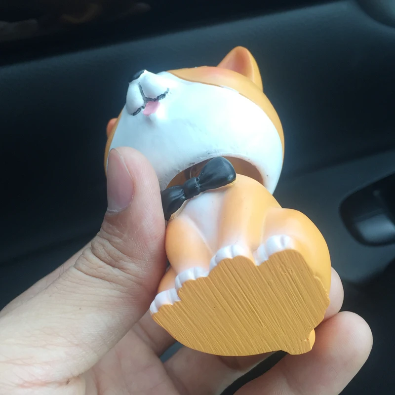 Cute Decor Car Interior Shaking Head Dog Doll Ornaments Automobiles Dashboard Nodding Toys Lovely Bobblehead Puppy Figurine | Автомобили и