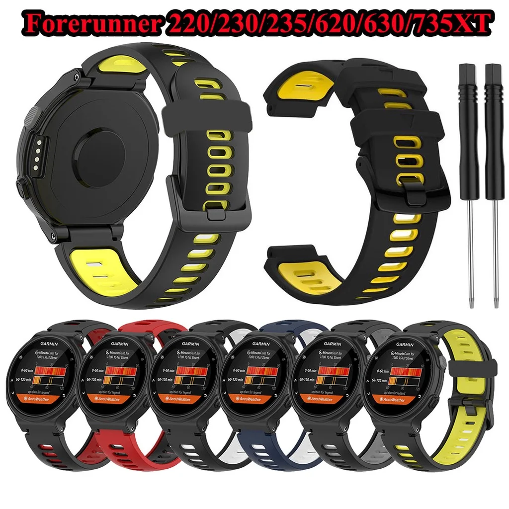 

Silicone Strap for Garmin Forerunner 735xt/220/230/235/620/630 Garmin Special Strap，Sports Silicone Strap for Garmin