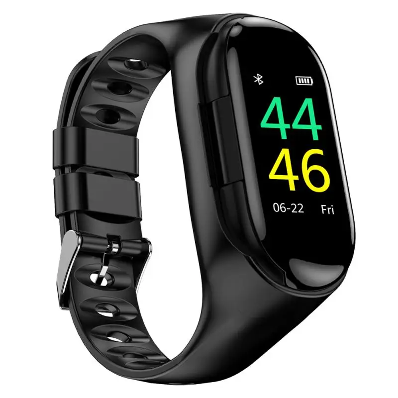 Умные часы M1 цветной экран 0 96 дюйма TFT умные 2 в 1 с Bluetooth-наушниками пульсометром