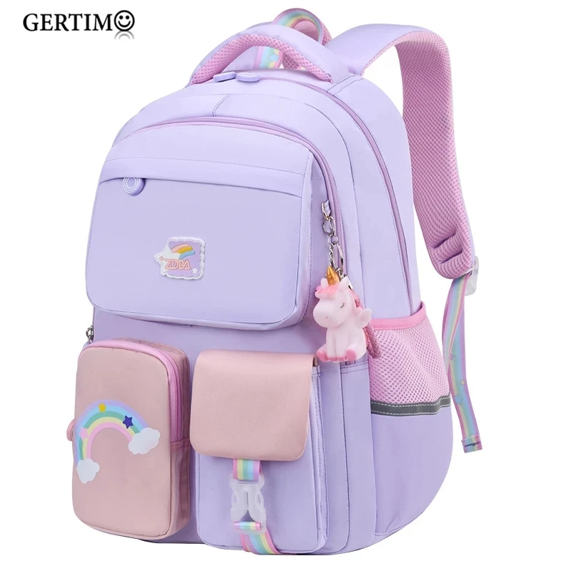 Рюкзак для девочек-подростков, школьный Радужный рюкзак, Детская Водонепроницаемая ортопедическая сумка