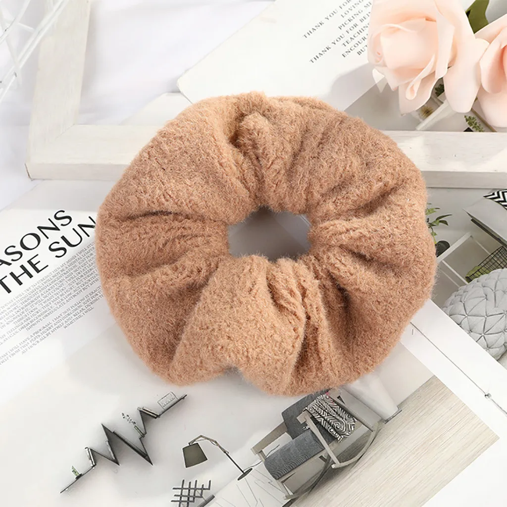 Женские резиновые резинки с завязками из кораллового флиса ободок для волос