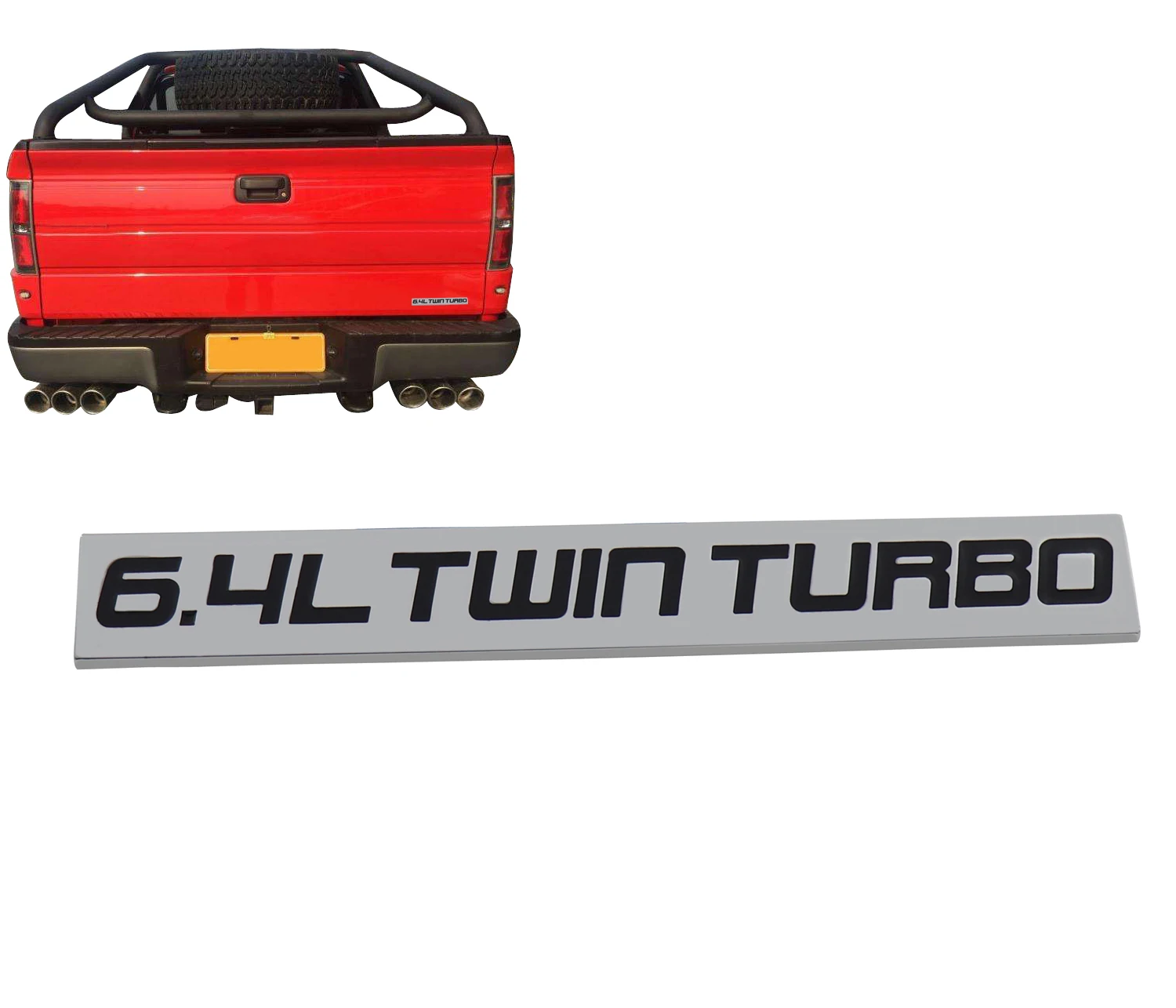 Хром Черный 6.4L Твин турбо для двигателя крыла крышка багажника эмблема наклейка