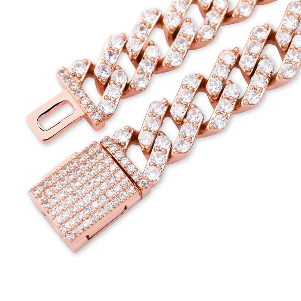 TOPGRILLZ 16 дюймов-30 дюймов замок застежка 12 мм тяжелые Iced Out кубинские цепи ожерелье кубическое цирконовое колечко для мужчин хип хоп ювелирные изделия