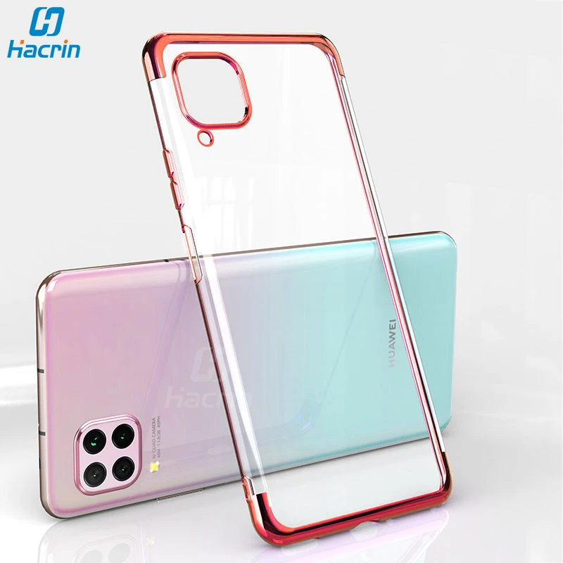 Чехол Hacrin для Huawei P40 Lite роскошный мягкий прозрачный чехол из ТПУ с лазерным