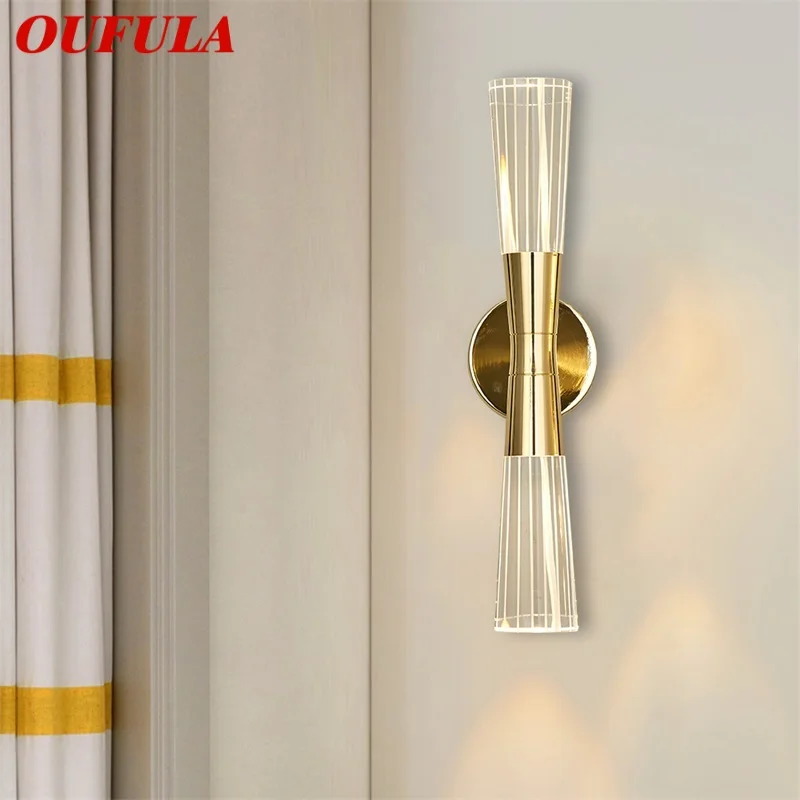 OUFULA домашние настенные светильники Хрустальный светодиодный настенный