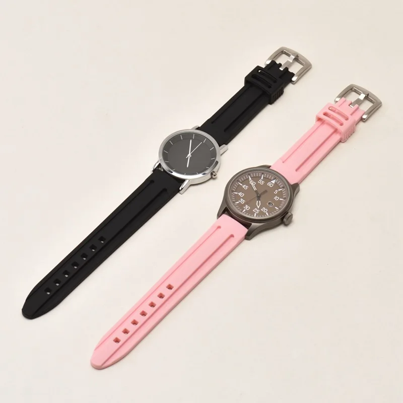 

Generic Rubber Watch Strap Belt Black White Pink Diving Sport Watch Strap Bracelets for Men 18mm 20mm 22mm 24mm