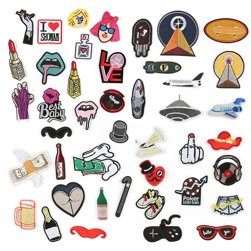 Rocket губ деньги алкоголя нашивки на одежду Утюг Вышивка Швейные и симпатичными