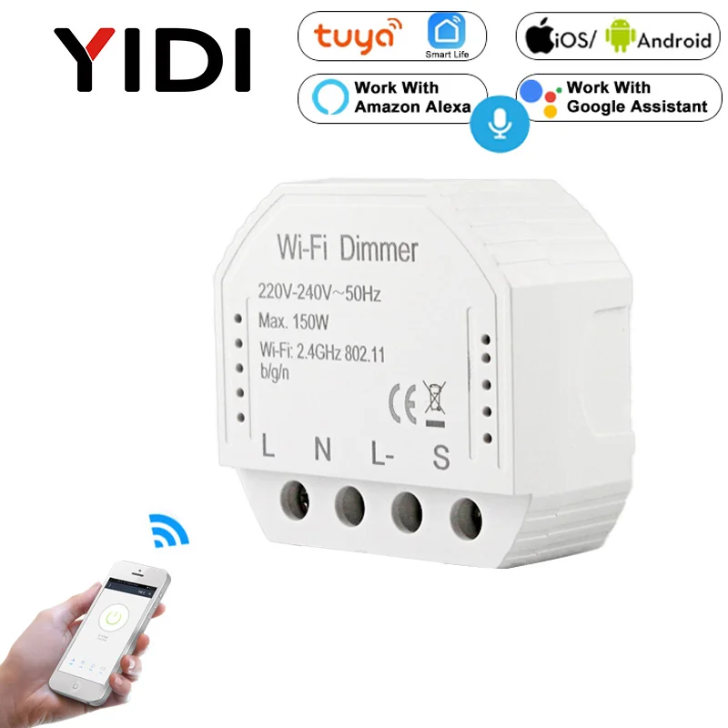 Умный Wi-Fi выключатель модуль светильник светодиодный диммер RF беспроводной голосовой пульт дистанционного управления смарт-приложение светильник 1 2 Переключатель