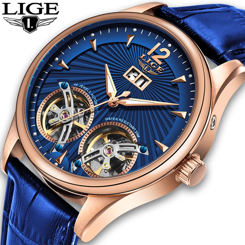 2020LIGE Men's Watches Mens Top Brand Luxury Unique Design Automatic Mechanical Sport Watch Men Tourbillon Reloj hombres | Наручные