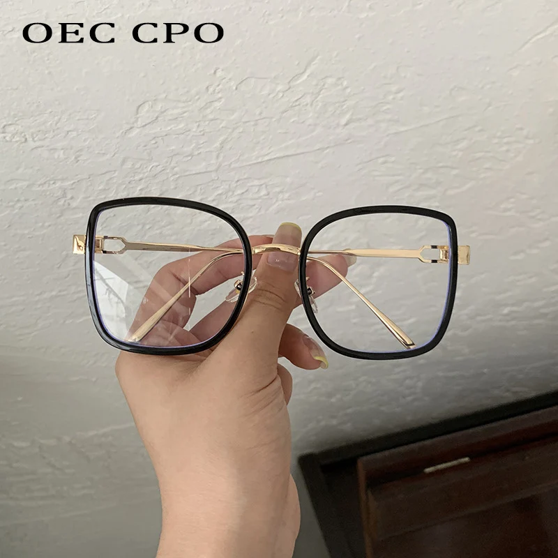 

Metal Black Classic Square Clear Glasses Frame Women Men Fashion Anti Blue Light Glasses Clear Lens Optical Reading Eyeglasses