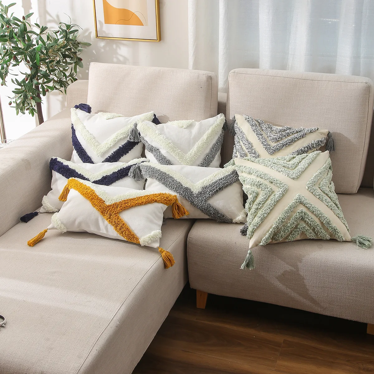 

High Quality 45x45cm Pillowcases Boho Tufted Cushion Covers Morroccan Style Pillow Covers Decorative for Home Decor Seat Car