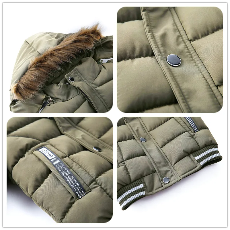 LZH/детские носки для маленьких мальчиков зимние куртки Зимние пальто с капюшоном