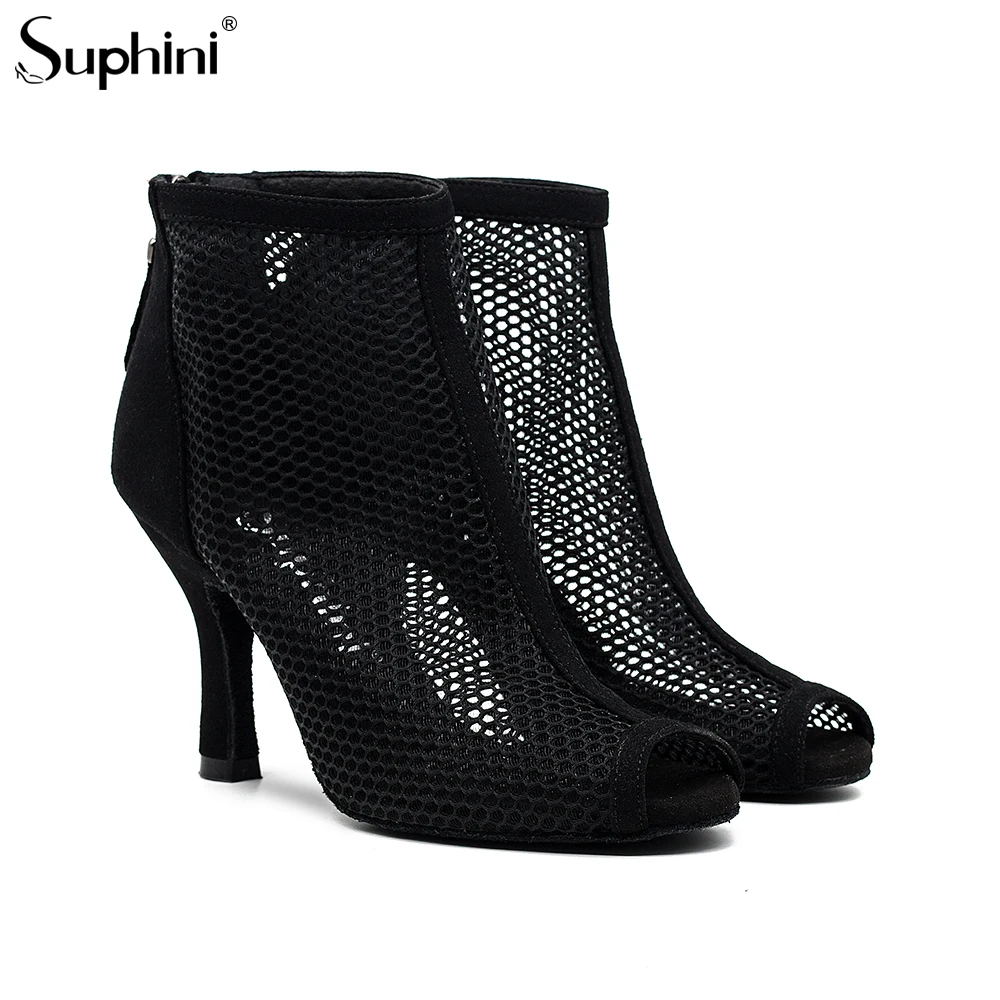 

Suphihi VIP Member New Arrivals fishnet Latin Salsa Bachata Ankle Dance Boots