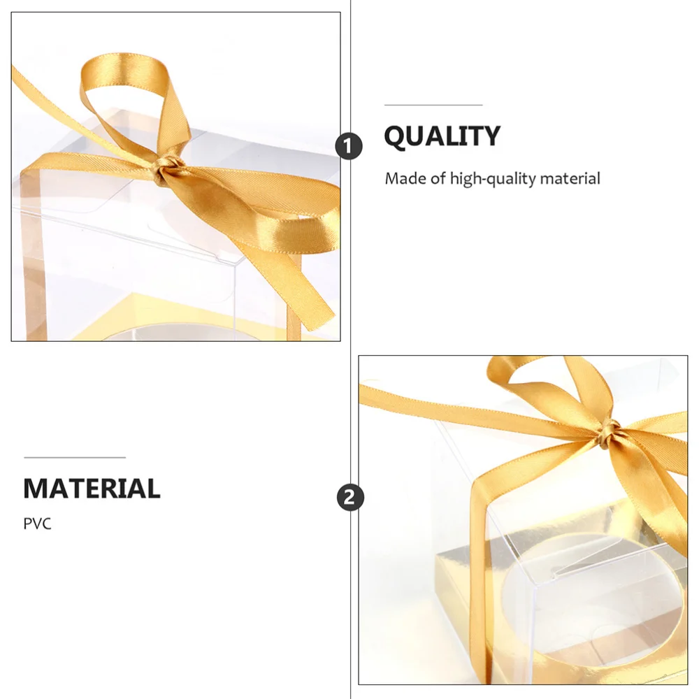 

24 Pcs 1 Bag Folding Packaging Boxes Nougat Boxes Candy Boxes with Ribbon