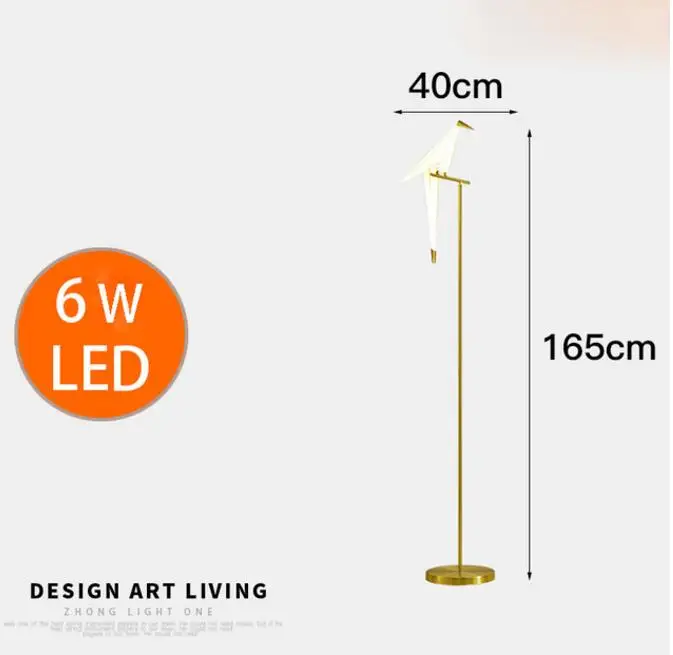 floor lamp Современная металлическая люстра в скандинавском стиле для ресторана, гостиной, столовой, детской комнаты, светодиодный подвесной светильник в виде птицы - Цвет корпуса: floor lamp