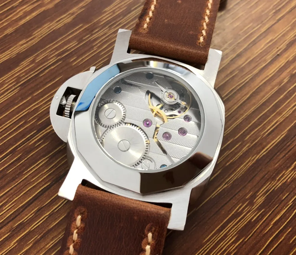 Мужские механические часы 44 мм без логотипа с черным циферблатом | Наручные