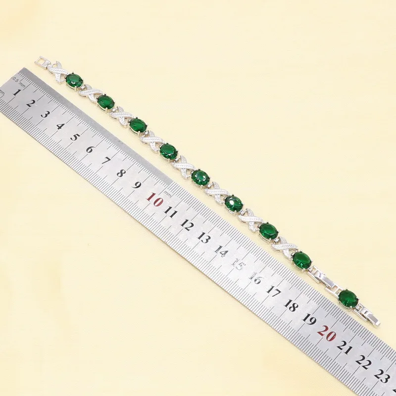 XUTAAYI высшее качество серебряного цвета Ювелирные наборы зеленый имитация