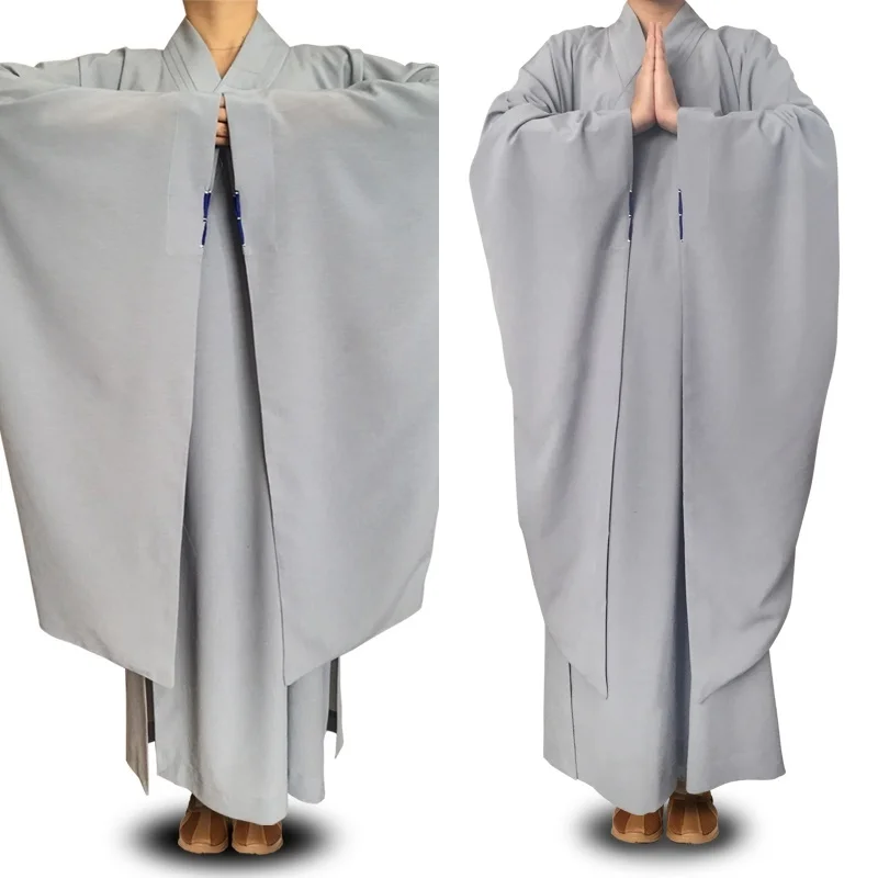 Мужская Женская одежда для медитации стиль Shaolin костюм монаха Gray Zen одеяния