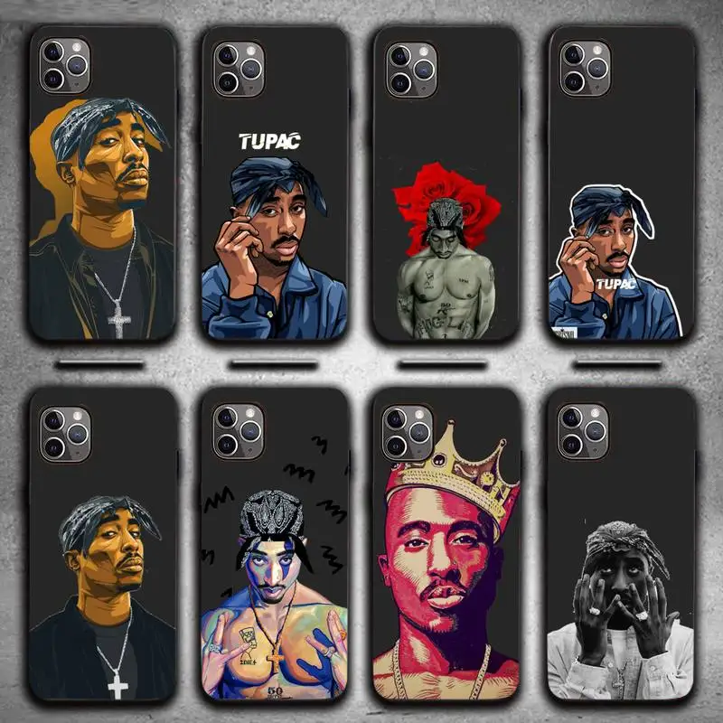 

2Pac star rap rock singer Phone Case for iPhone 7 8 11 12 Pro X XS XR Samsung A S 10 20 30 51 Plus pro Max mobile bags