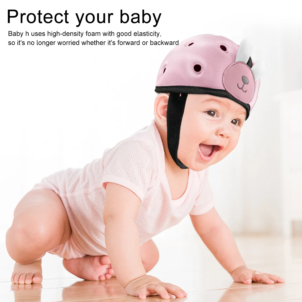 

For Toddler Infant Soft Age 6-24m Unisex Baby Head Protector Cute Safety Helmet Walking Anti-collision Home Adjustable Belt