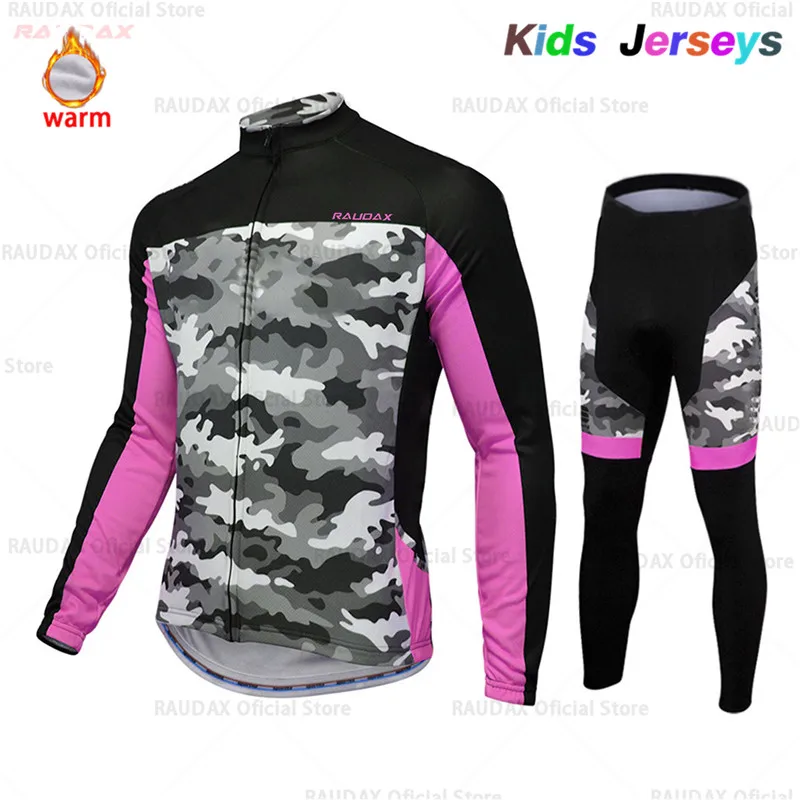 2019 детский зимний термальный флисовый костюм Джерси для езды на велосипеде