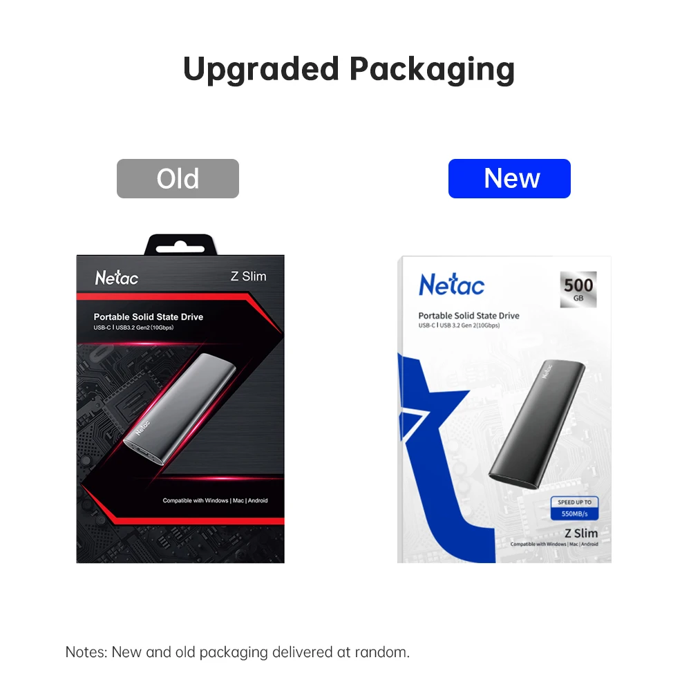 Портативный SSD-накопитель Netac на 2 ТБ внешний жесткий диск SSD 500 ГБ 250 внешние