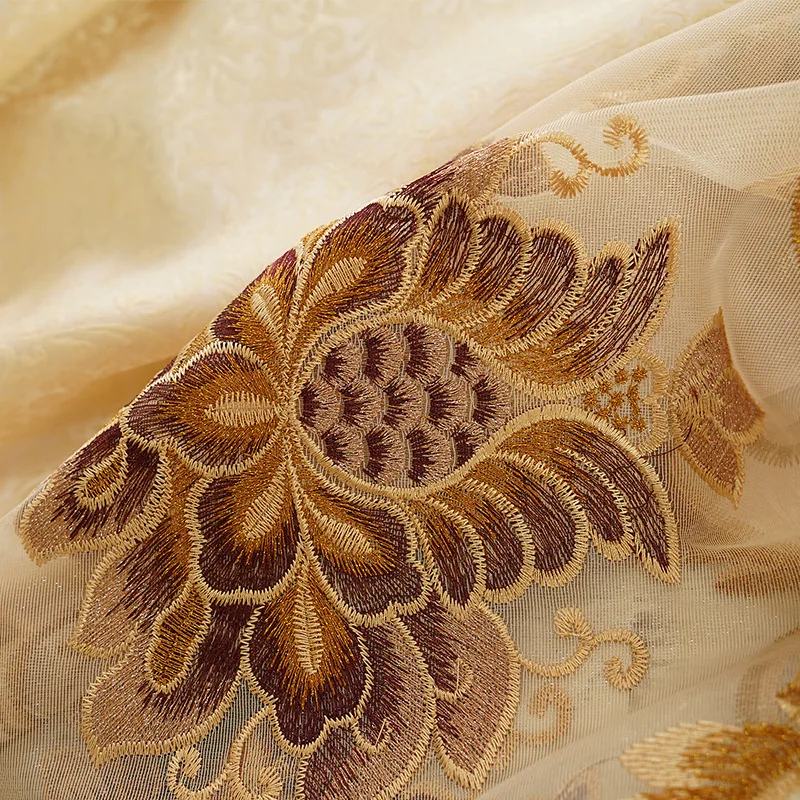 

Curtains for Living Dining Room Bedroom New European Style Water Soluble Embroidery Curtain Tulle Valance for Windows Drapes