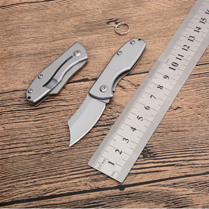 Горячие маленький карманный складной нож 440C Лезвие все стальные ручки Открытый
