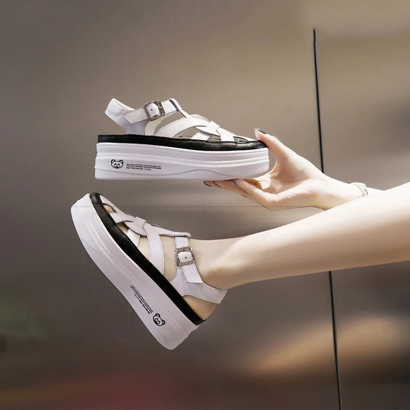 

Gladiator Sandals Women's Shoes Summer New 2021 Fashion Women Casual Shoes On Platform Woman Flats Chunky Sandals Woman Heels 34