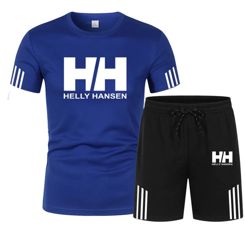 

2021Summer Sweat Suits Two Piece Set Men Brand Quality Clothing Tracksuit Set Male Quick-Drying Sport Short Training S-4XL
