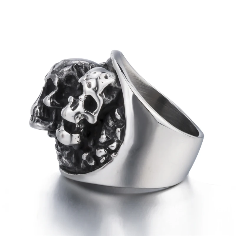 Оригинальное кольцо с черепом в готическом стиле панк на заказ Мужские Винтажные