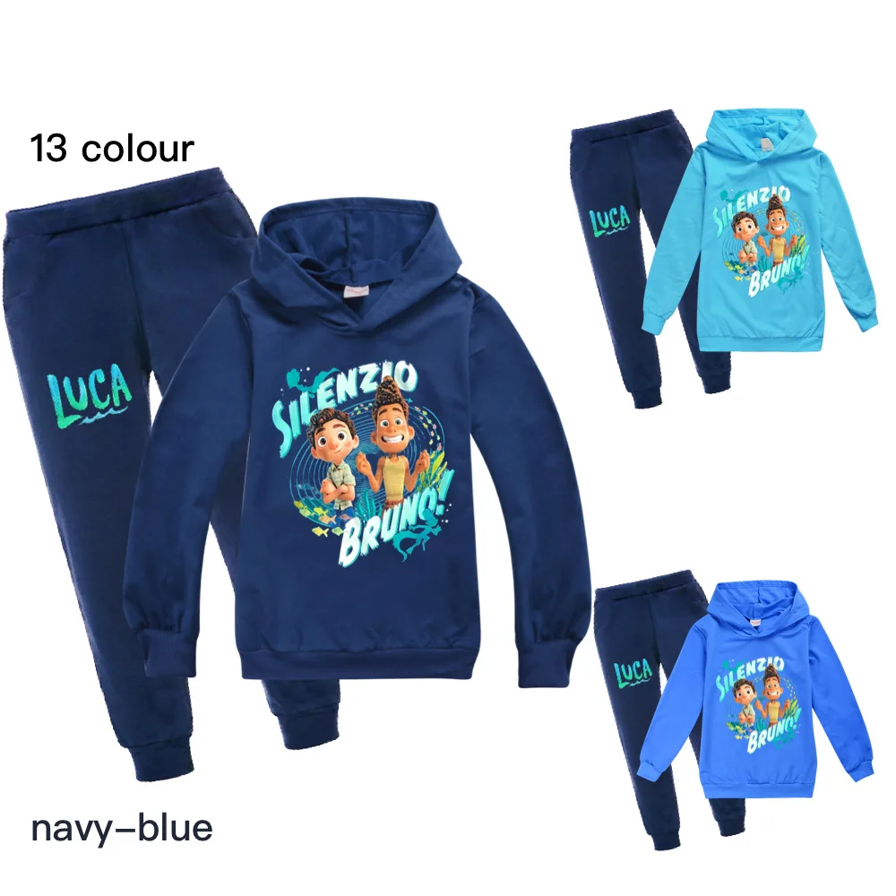 

Комплект из 2 предметов, толстовка с капюшоном и брюки с рисунком Луки из фильма для подростков и девочек-мальчиков, костюм с мультяшным аним...