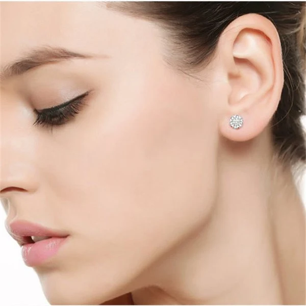 

Romantic Snowflake Womens Crystal Girls Jewellery Stud Earrings Fantastic Gift