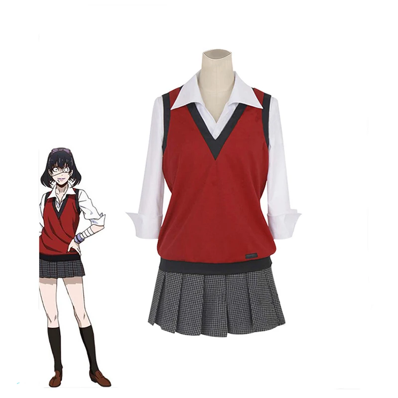 Ikishima Midari костюм для косплея Kakegurui компульсивный девушка парики и аксессуары JK