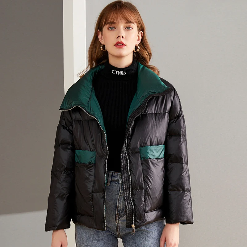 Женский пуховик на белом утином пуху теплая парка с перьями Брендовая верхняя