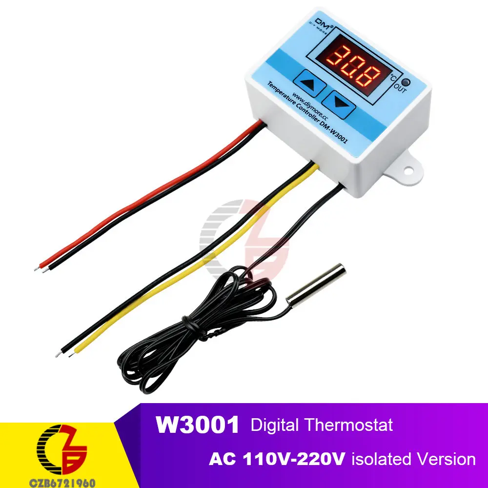 AC 110V-220V Isolate XH-W3001 12 В 24 в 110 В 220 В светодиодный цифровой термостат контроль температуры Лер терморегулятор термометр регулятор температуры - Цвет: AC 110V-220V Isolate