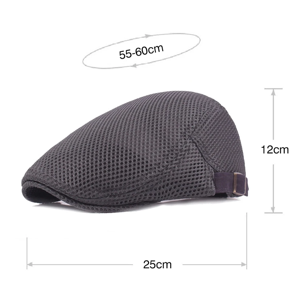 

Summer Men Women Casual Beret Hat Fashion Breathable Mesh Flat Cap Newsboy Style Beret Hats Adjustable Adjustable Caps Gorras