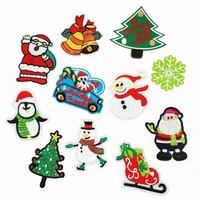 10pcsset iron on christmas patch santa claus embroidery patches diy childrens clothing accessories material snowman badge