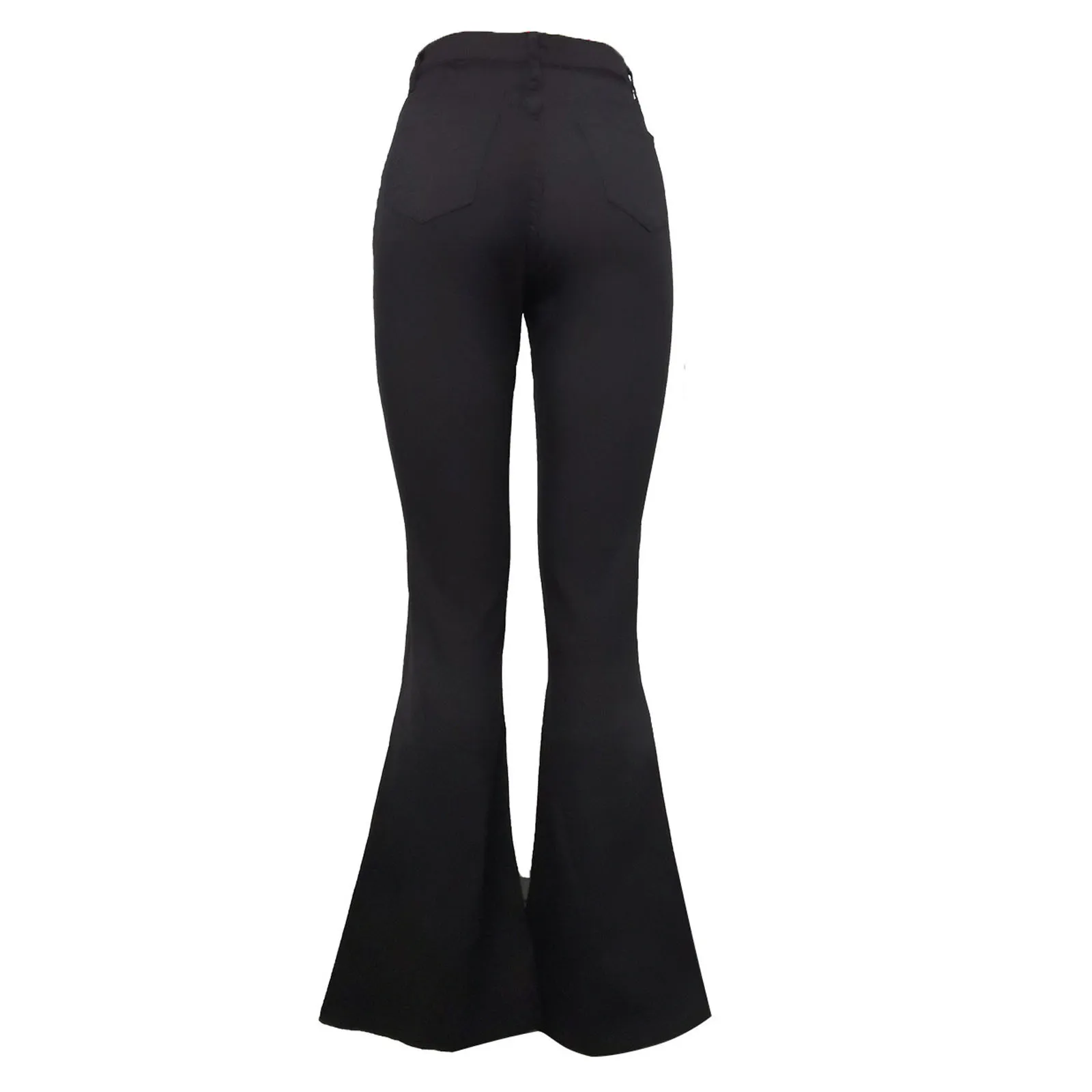 

Women's 2021 New Fashion Casual And Modern Solid Color Zipper Pocket High-Waisted Slimming Daily Bell-boyyom Jeans Long Trousers