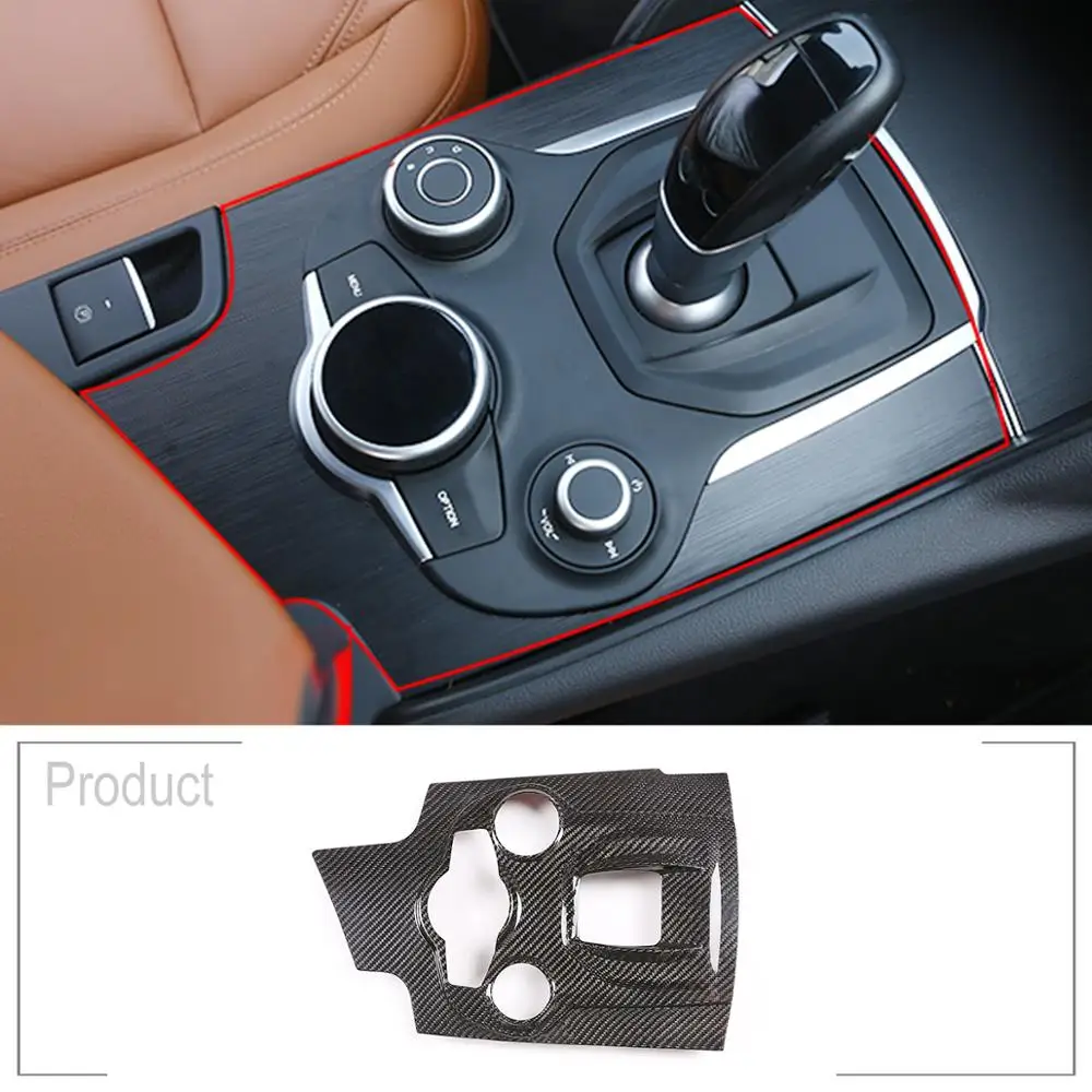 

Real Carbon Fiber For Alfa Romeo Giulia 2016 2017 2018 2019 Car Center Console Decoration Frame Car Accessories