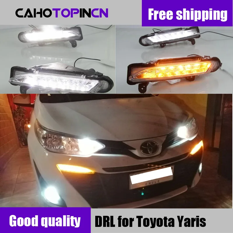 DRL для Toyota Yaris 2017 2018 водонепроницаемые светодиодные дневные ходовые огни 12 В