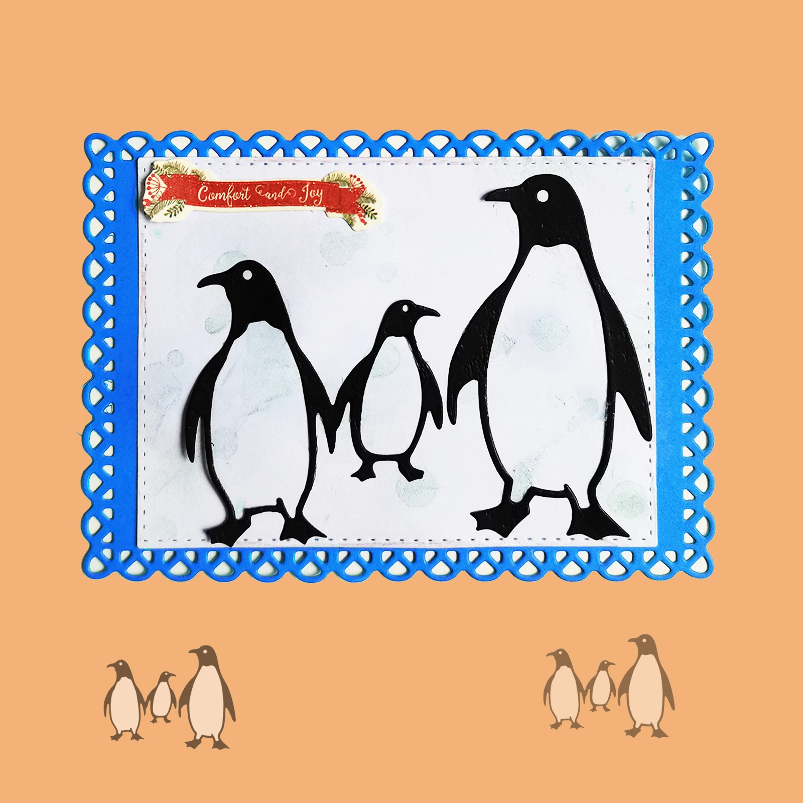 

Metal Cutting die Die Cut Penguin Skating winter Christmas Scrapbook Paper Craft Card Album Punch Art Cutter Lxxwtz Die
