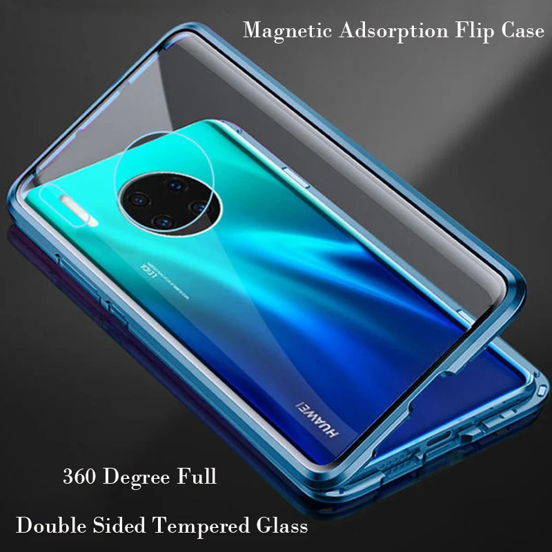 Полностью Магнитный чехол для телефона Huawei Mate 30 Pro 20X5G P30 P20 металлический