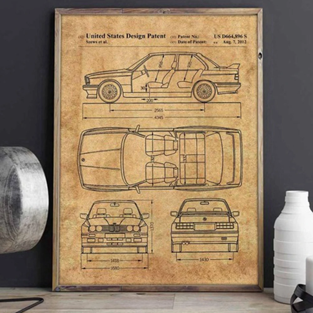 Автомобиль E30 M3 искусство автомобильное на стену транспортный плакат декор