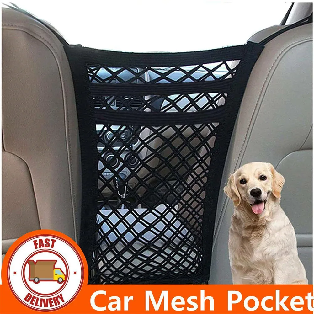 

Car Seat Hanging Bag Storage Organiser Net Mesh Pocket Universal Fits For Most Cars Suvs Trucks 3 Layer