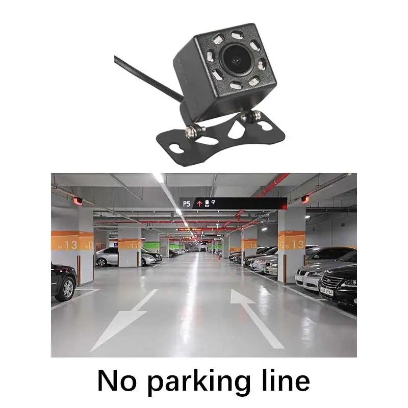 No parking line Olysine 8 светодиодный ИК ночного видения задняя камера водонепроницаемая резервная парковочная камера Универсальная широкоугольная камера заднего вида Автомобильная камера заднего вида - Название цвета: No parking line
