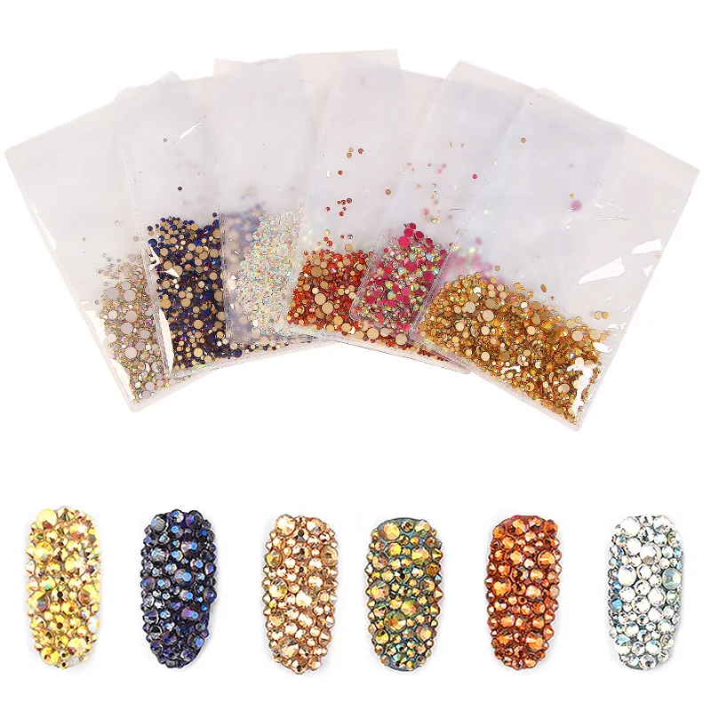 CYSHMILY 1440 шт./упак. разных размеров золотые стразы с плоской задней стороной